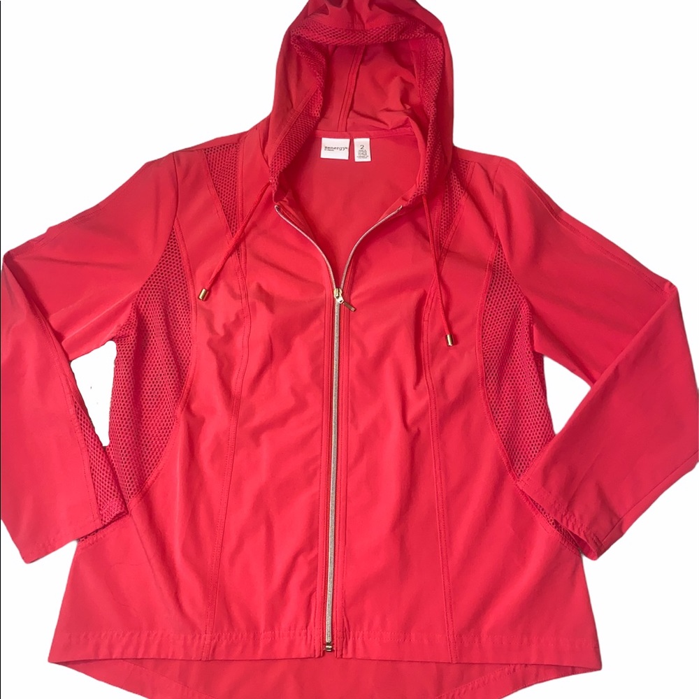 Chico’s Zenergy Mesh Inlay hooded jacket 2